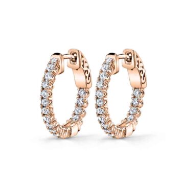 White Gold Diamond Hoop Earrings – 19MM