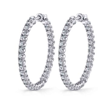 white gold diamond hoop earrings