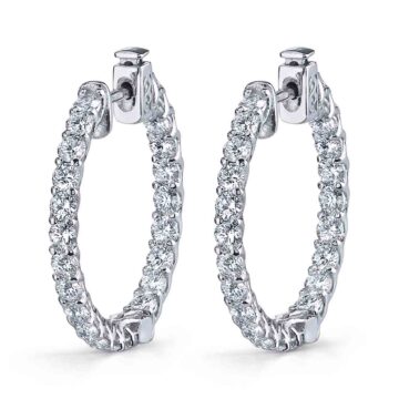 white gold thick diamond hoop earrings