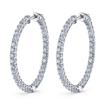 white gold thick diamond hoop earrings