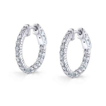 white gold classic pave diamond hoop earrings