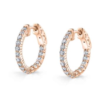 White Gold Classic Pave Diamond Hoop Earrings - 19MM - 0.8 CT