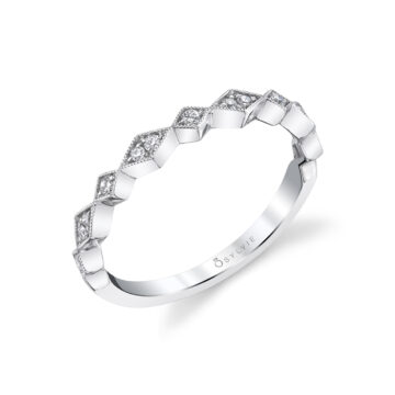 White Gold Modern Stackable Wedding Ring - Darcy