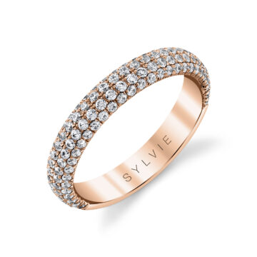 White Gold Thick Pave Diamond Wedding Ring - Ursula