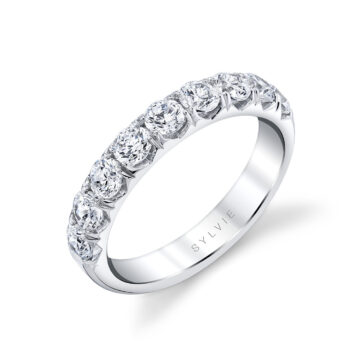 White Gold Thick Classic Diamond Wedding Ring - Dariana