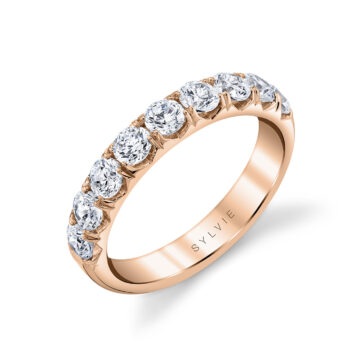 White Gold Thick Classic Diamond Wedding Ring - Dariana