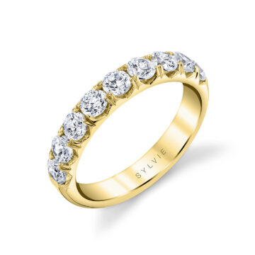 White Gold Thick Classic Diamond Wedding Ring - Darla