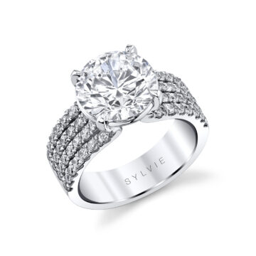 Round Cut Split Shank Engagement Ring - Dulce