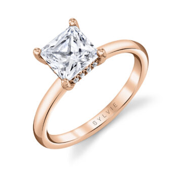 White Gold Princess Cut Solitaire Engagement Ring - Joanna