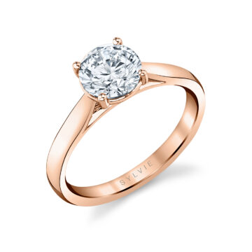 White Gold Round Cut Solitaire Engagement Ring - Allison