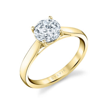 White Gold Round Cut Solitaire Engagement Ring - Allison