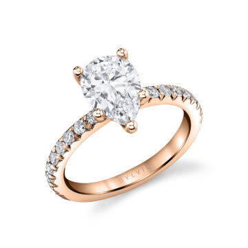 White Gold Pear Cut Classic Engagement Ring - Vanessa