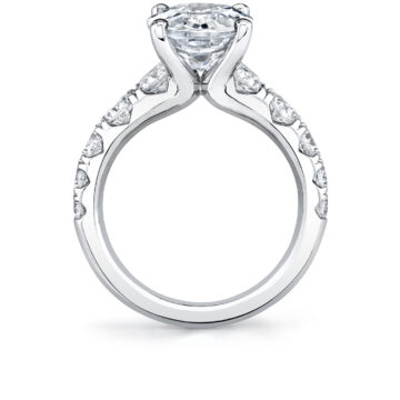 White Gold Oval Cut Thick Classic Engagement Ring - Darla