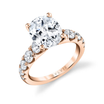 White Gold Oval Cut Thick Classic Engagement Ring - Darla