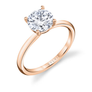 White Gold Round Cut Solitaire Engagement Ring - Blake