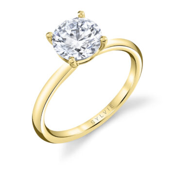 White Gold Round Cut Solitaire Engagement Ring - Blake