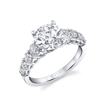 Round Cut Thick Classic Engagement Ring - Colbie