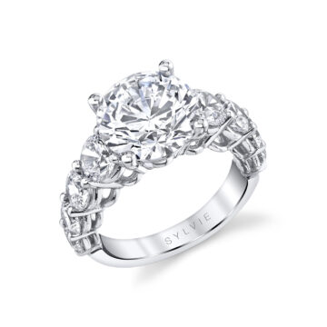 Round Cut Thick Classic Engagement Ring - Constance