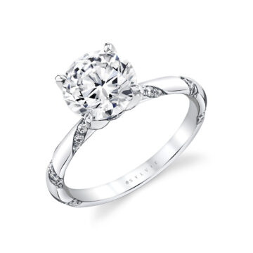 White Gold Tulira Twist Diamond Engagement Ring - Hazel