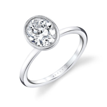 White Gold Tulira Bezel Set Solitaire Engagement Ring - Iris