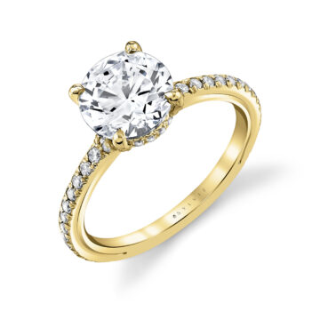 White Gold Iconelle Hidden Halo Engagement Ring - Reign