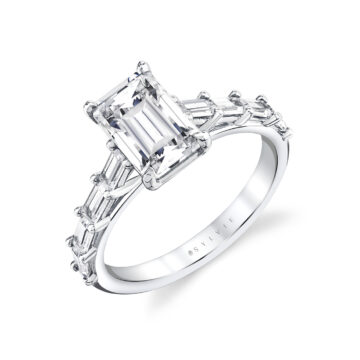 White Gold Iconelle Baguette Engagement Ring - Gwen