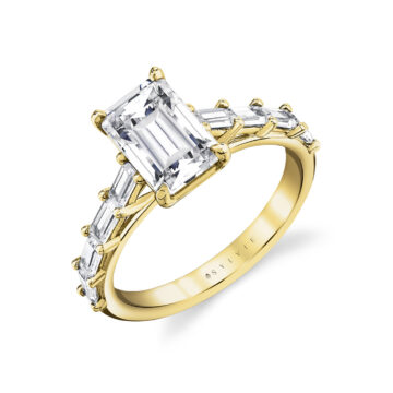 White Gold Iconelle Baguette Engagement Ring - Gwen