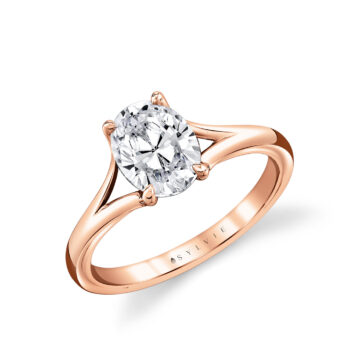 White Gold Iconelle Solitaire Shell Taper Engagement Ring - Vera