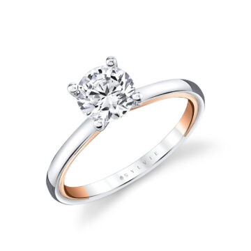 Yellow Gold Iconelle Solitaire Two Tone Engagement Ring - Cecily