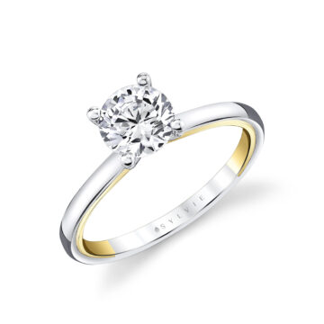 Iconelle Solitaire Two Tone Engagement Ring - Cecily