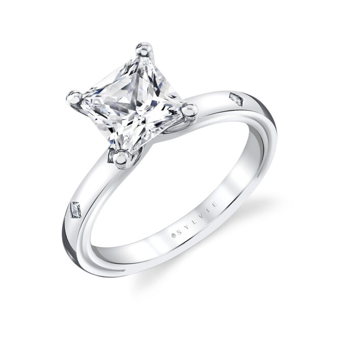 Iconelle flush set princess engagement ring