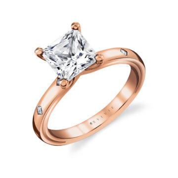 White Gold Iconelle Flush Set Princess Engagement Ring - Elizabeth