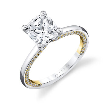 Yellow Gold Iconelle Solitaire Two Tone Engagement Ring - Diana