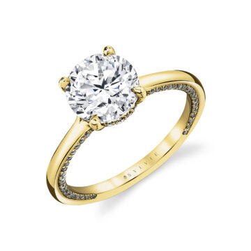 Iconelle Solitaire Hidden Halo Engagement Ring - Tilda