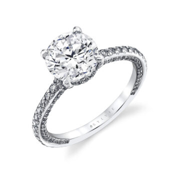 White Gold Iconelle Hidden Halo Engagement Ring - Giana