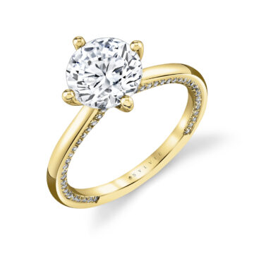 White Gold Iconelle Solitaire Compass Set Engagement Ring - Kate