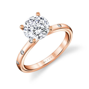 Yellow Gold Iconelle Flush Set Round Engagement Ring - Sedona