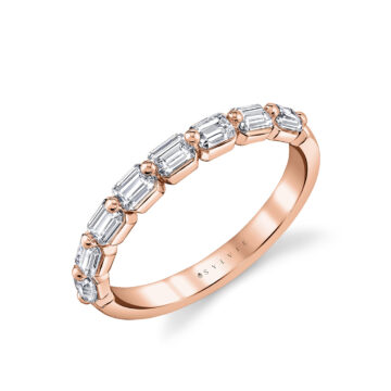 White Gold Shared Prong Baguette Wedding Ring