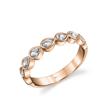 White Gold Pear Shaped Bezel Wedding Ring