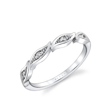 White Gold Tulira Leaf Diamond Wedding Ring