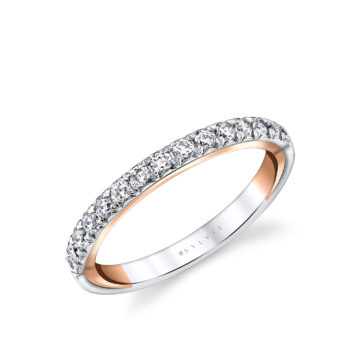 Yellow Gold Iconelle Halfway Pinch Two Tone Wedding Ring - Katya