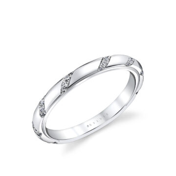 White Gold Iconelle Flush Set Spiral Wedding Ring - Jackie