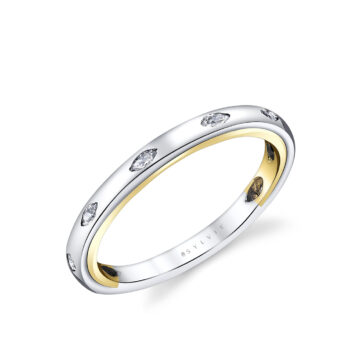 Yellow Gold Iconelle Flush Set Marquise Wedding Ring - Lydia