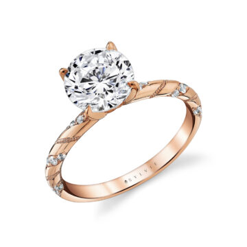 Yellow Gold Tulira Twist Diamond Engagement Ring - Delphine