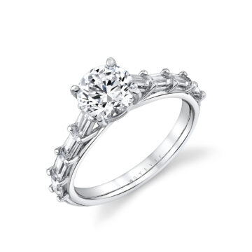 White Gold Iconelle Baguette Engagement Ring - Frida