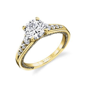 White Gold Iconelle Dual Band Graduated Diamond Engagement Ring - Irene