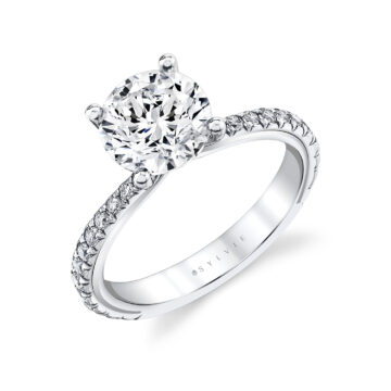 White Gold Iconelle Tapered Engagement Ring - Blaire