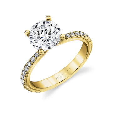 White Gold Iconelle Tapered Engagement Ring - Blaire