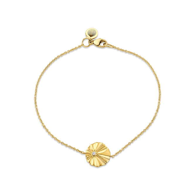 yellow gold Linéaire Sculpted Medallion pendant Bracelet