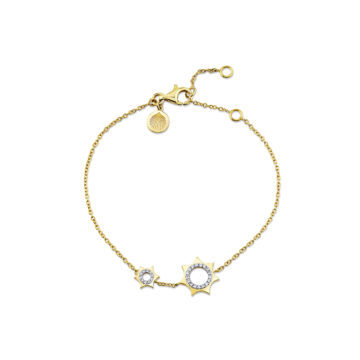 Yellow Gold Solaz Spaced Sun Diamond Bracelet